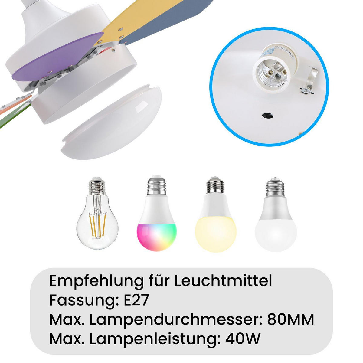 DECKENVENTILATOR Emmen II 75/75/43cm - Multicolor, Metall (75/75/43cm) - Nettlife