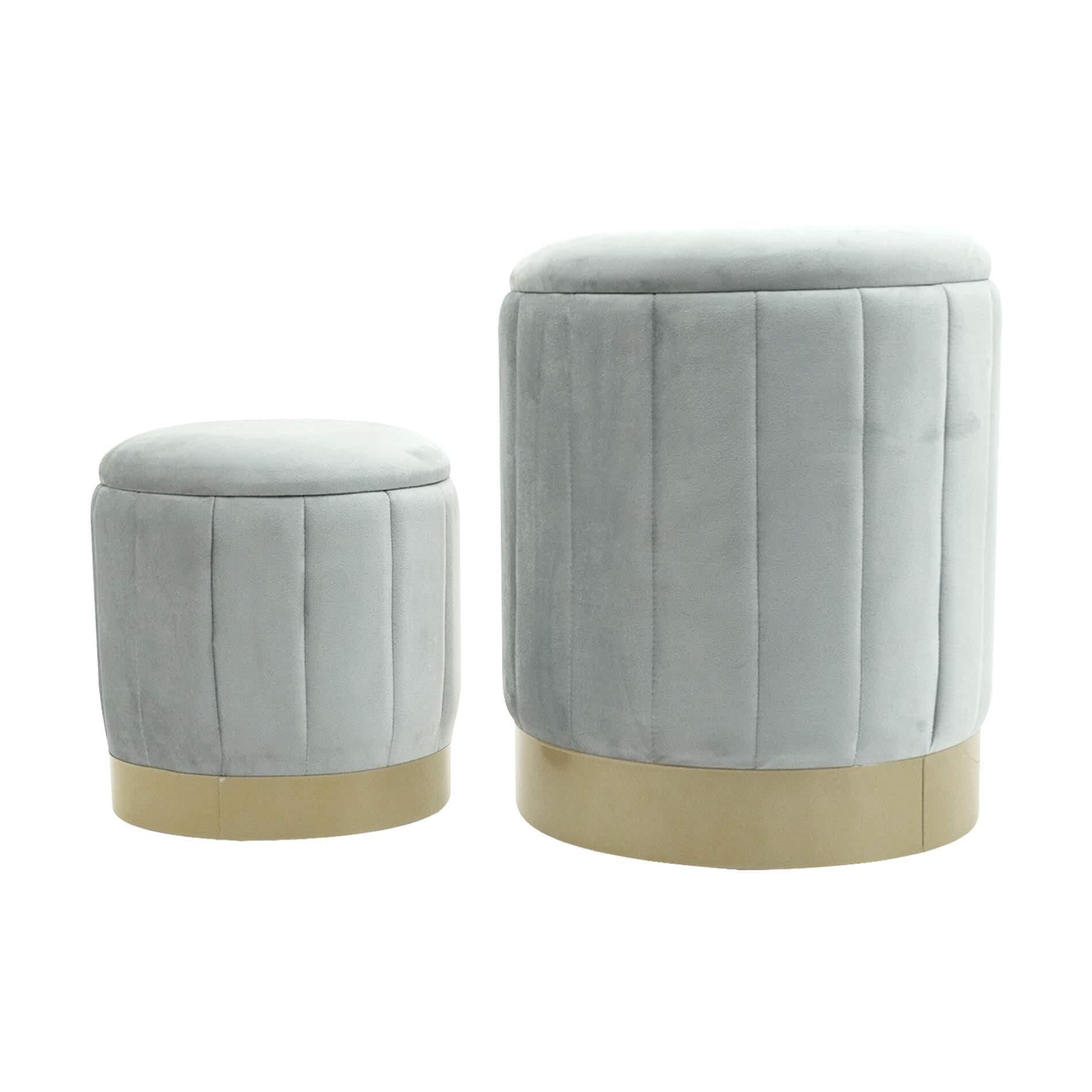 POUF 2er Set Grau 35,5/35,5/44 cm - Grau, Textil (35.5/44/35.5cm) - Mobili Rebecca