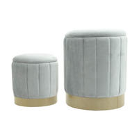 POUF 2er Set Grau 35,5/35,5/44 cm - Grau, Textil (35.5/44/35.5cm) - Mobili Rebecca