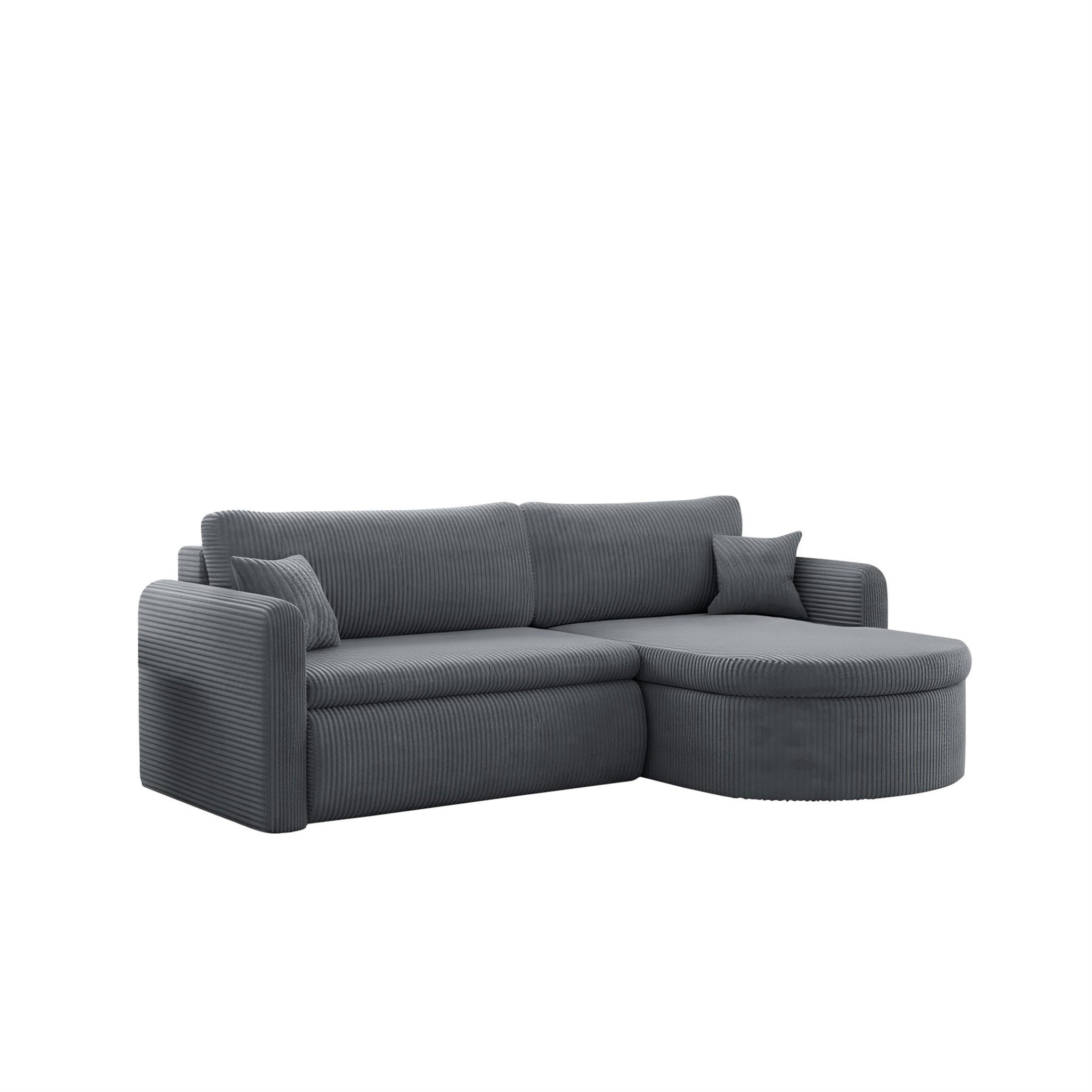 ECKSOFA Feliz In Poso - Grau, Holzwerkstoff/Textil (250/160cm) - Fun Möbel