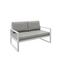 GARTENSOFA 2 Sitzer Madera 146x80cm, weiß, beige - Beige/Weiß, Kunststoff/Metall (146/86/80cm) - Margaret Hadas24