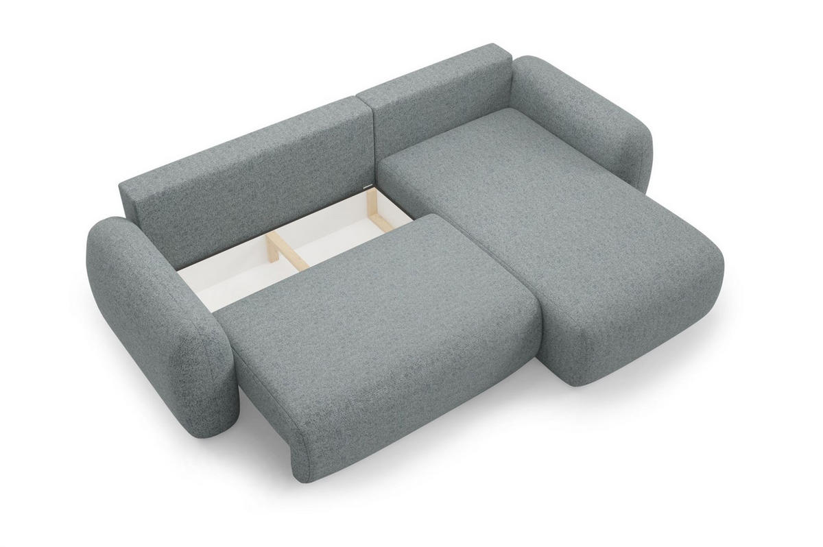 ECKSOFA Gaston Mit Schlaffunktion - Dunkelgrau, Holzwerkstoff/Textil (304/190cm) - Fun Möbel