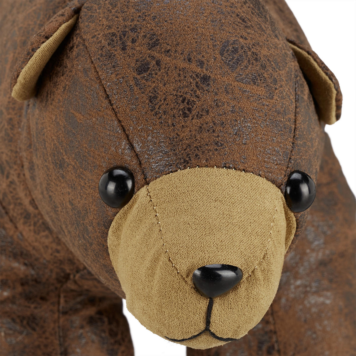 DÖRRSTOPP Brun björn tyg sandfylld - Brun, Textil/Naturmaterial (16/32cm) - Relaxdays