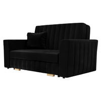 SCHLAFSOFA Viva Glam II - Schwarz/Naturfarben, Holz/Kunststoff (145/85/98cm) - MIRJAN24
