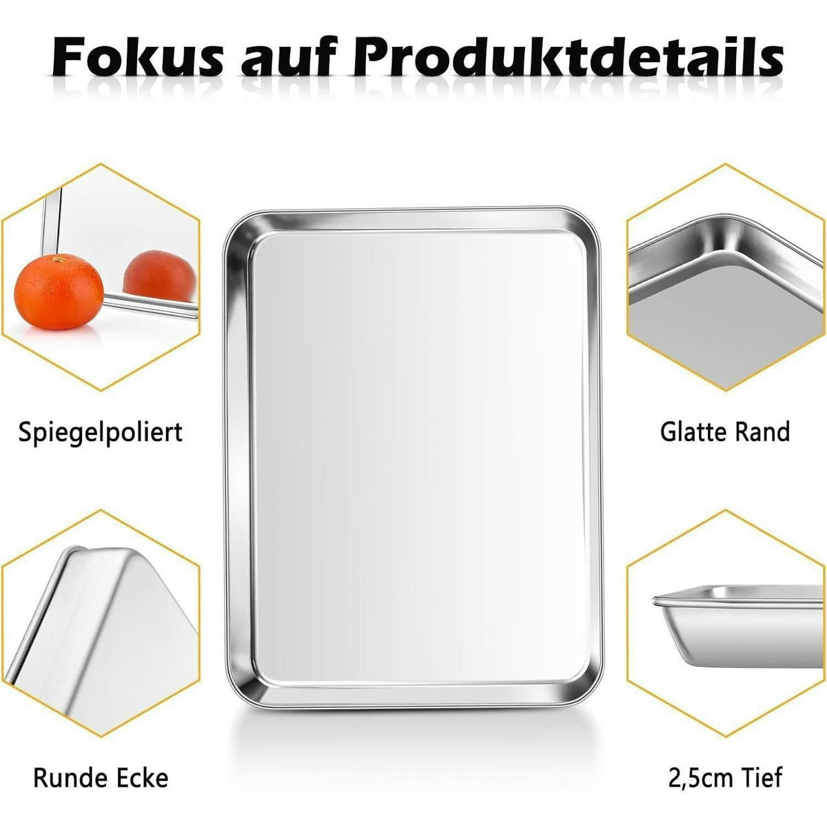 BACKBLECH Edelstahl 40,5 x 30,5 cm - Silberfarben, Metall (30.5/2.5/40.5cm)