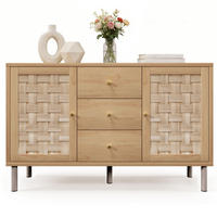 KOMMODE aus Holz 120x40x75 cm eichefarben mit 2 Türen, 3 Schubladen und höhenverstellbaren Einlegeböden - Nussbaumfarben, Holzwerkstoff (120/70/40cm) - Modfu
