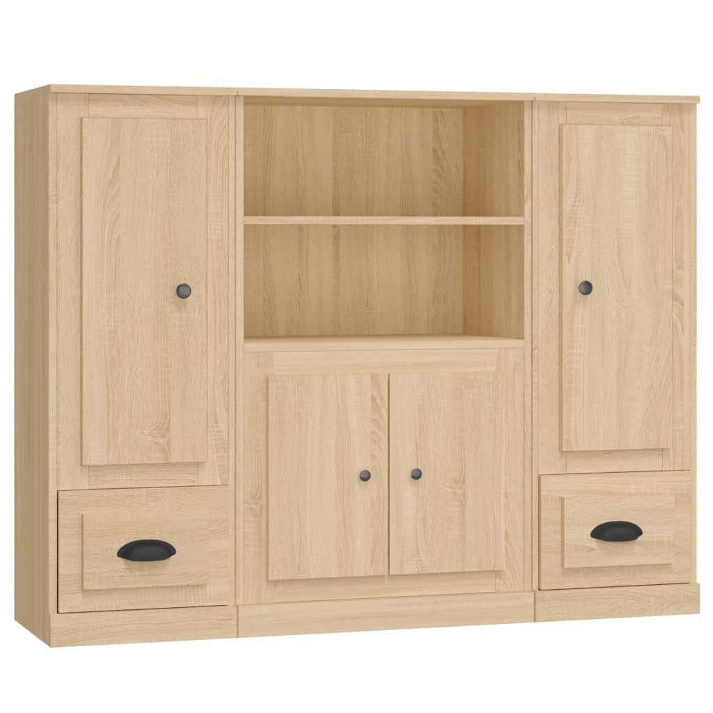 HIGHBOARDS 3 Stk. Sonoma-Eiche Holzwerkstoff - Braun, Holzwerkstoff (35.5/103.5/132cm) - vidaXL