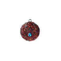 WEIHNACHTSKUGEL Opium, Pfaumuster, Glas / Acryl / Kunststoff, Rot, Ø 6 cm - Rot, Glas (6/1/6cm) - Gift Company