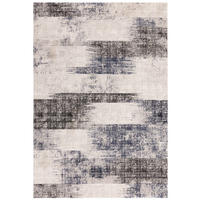 TEPPICH Velours geometrisch abstrakt pflegeleicht rutschfest TIBER-Orte, Dunkelblau 200x290 cm - Dunkelblau, Textil (200/290cm) - KADIMA DESIGN