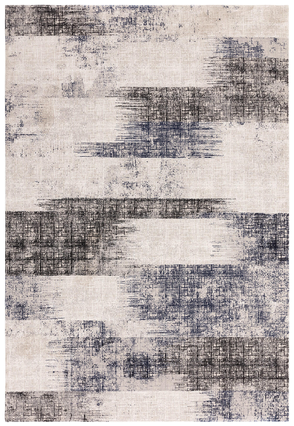 TEPPICH Velours geometrisch abstrakt pflegeleicht rutschfest TIBER-Orte, Dunkelblau 200x290 cm - Dunkelblau, Textil (200/290cm) - KADIMA DESIGN