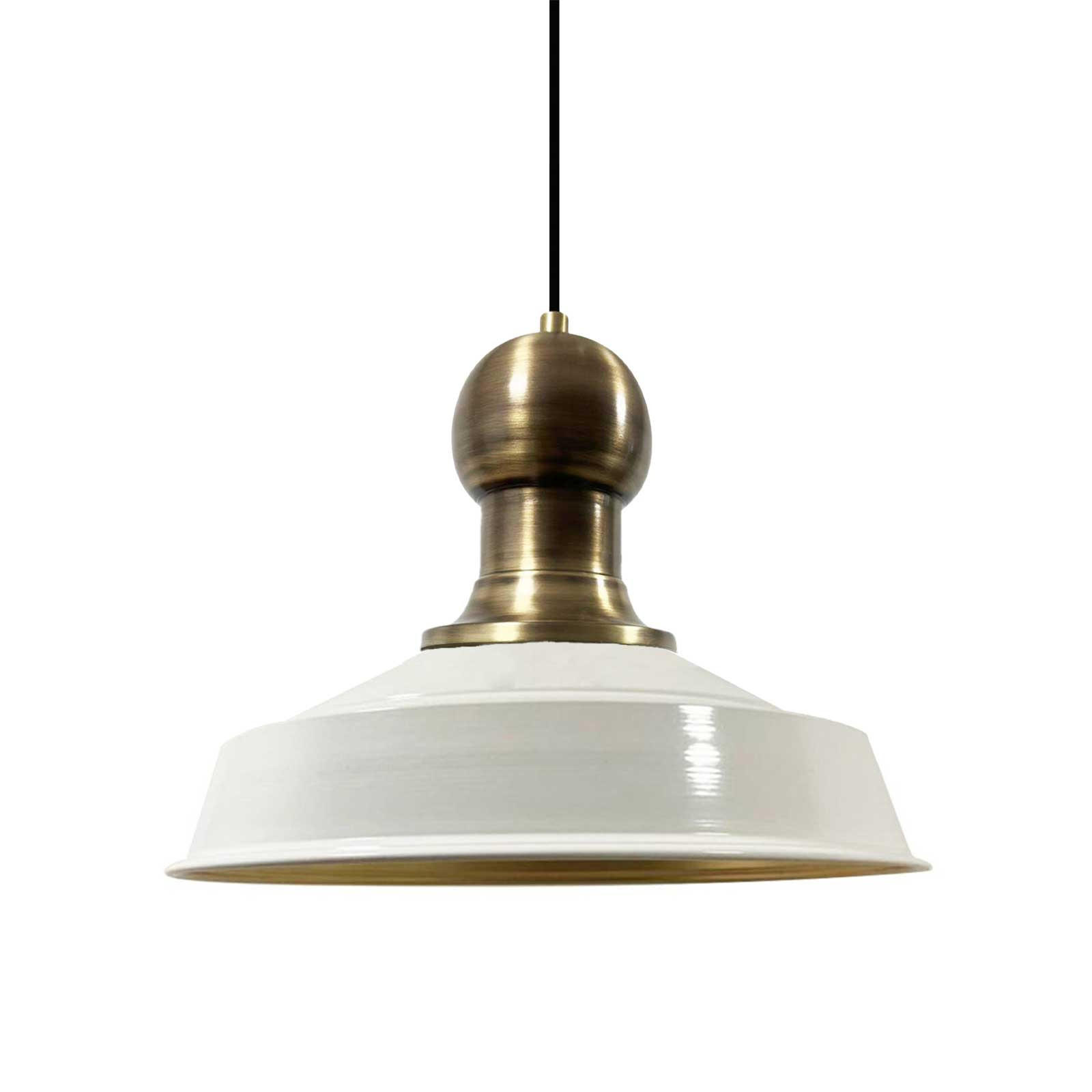 PENDELLEUCHTE Hängelampe Asletl 41/35 cm - Goldfarben/Weiß, Metall (35/41/35cm) - Bamyum
