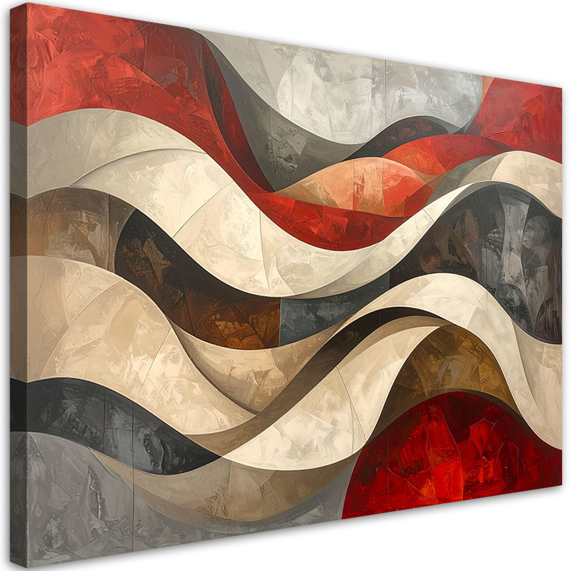 LEINWANDBILD 3D und geometrisch 100x70cm - Rot, Textil (100/70cm) - Feeby