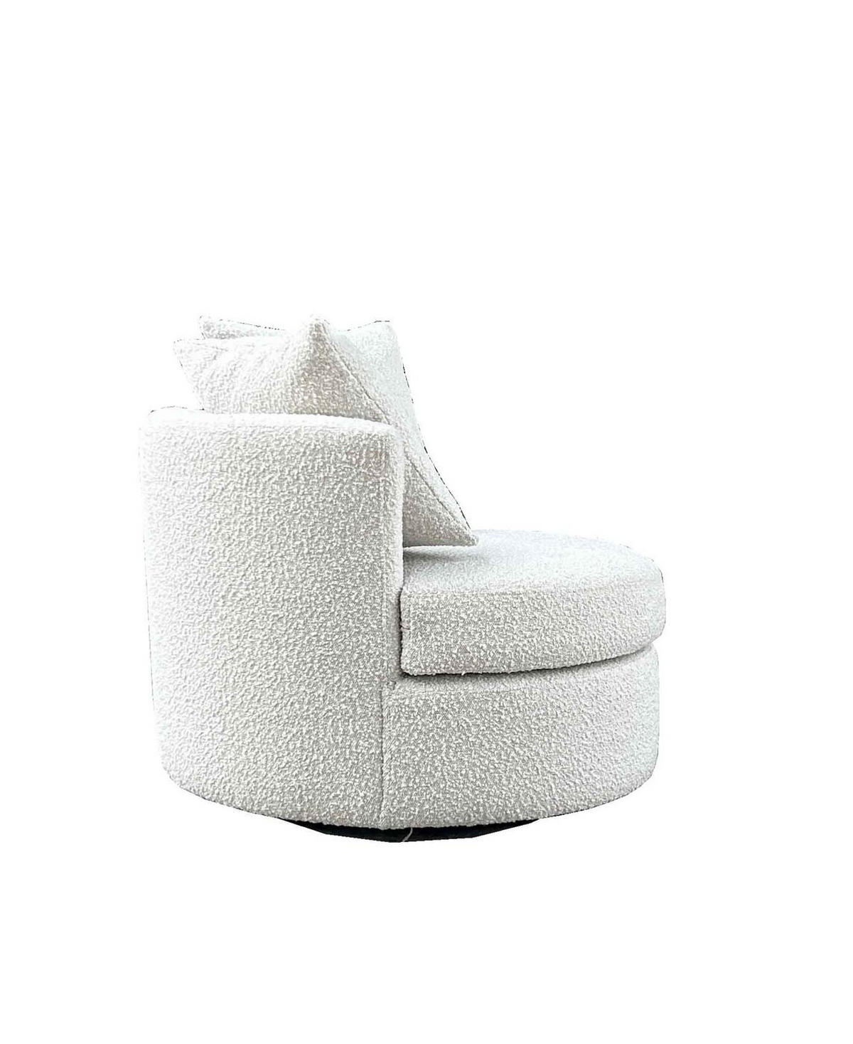 DREHSESSEL rund aus Stoff, beige - Beige, Metall (93/84/88cm) - Giga Meubel