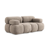 2-SITZER-SOFA Chenille Stoff Beige - Beige/Schwarz, Kunststoff/Textil (190/70/96cm) - LaMiaSofa