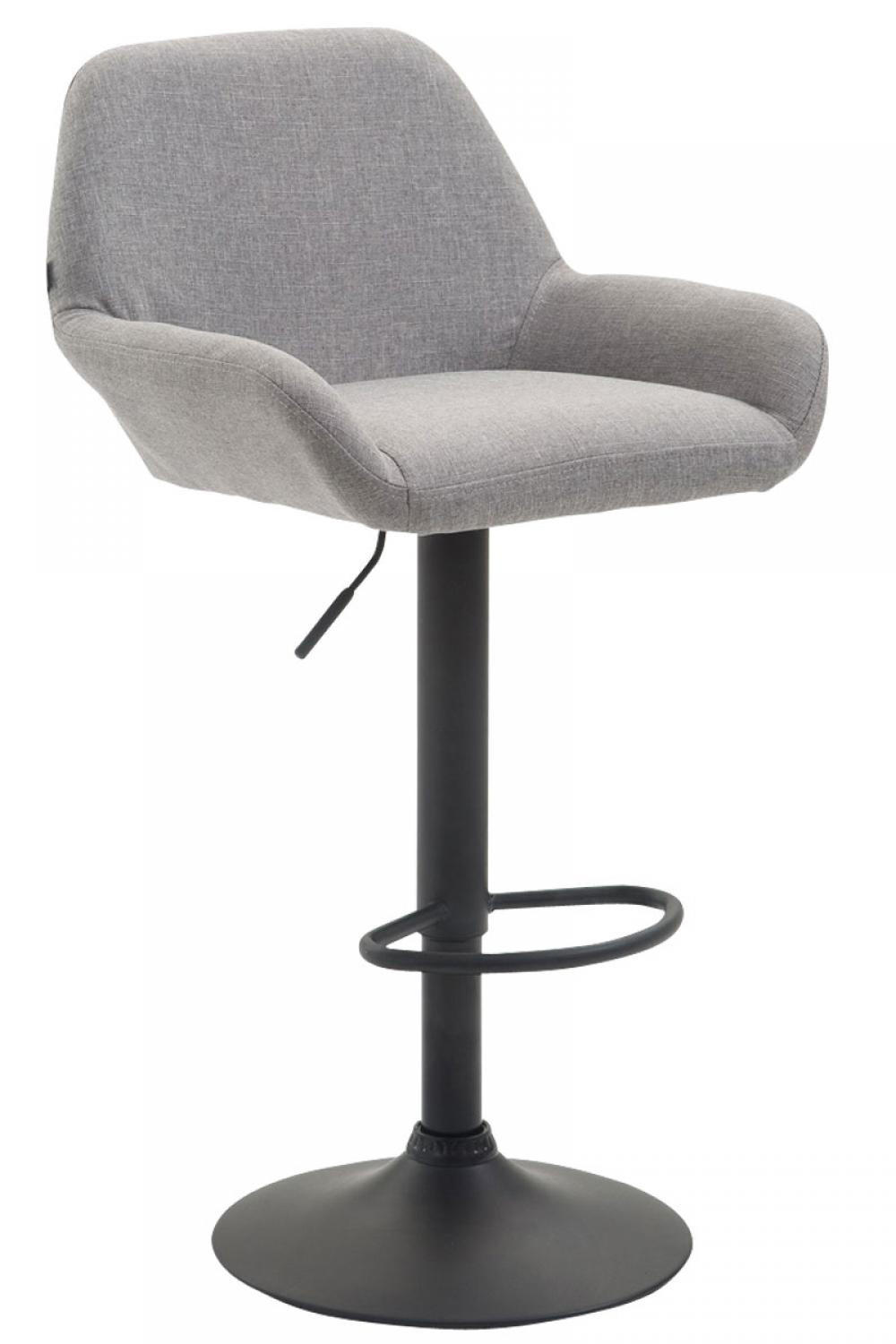 BARHOCKER Stoff grau - Schwarz/Grau, Textil/Metall (51/89/52cm) - CLP