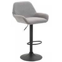 BARHOCKER Stoff grau - Schwarz/Grau, Textil/Metall (51/89/52cm) - CLP