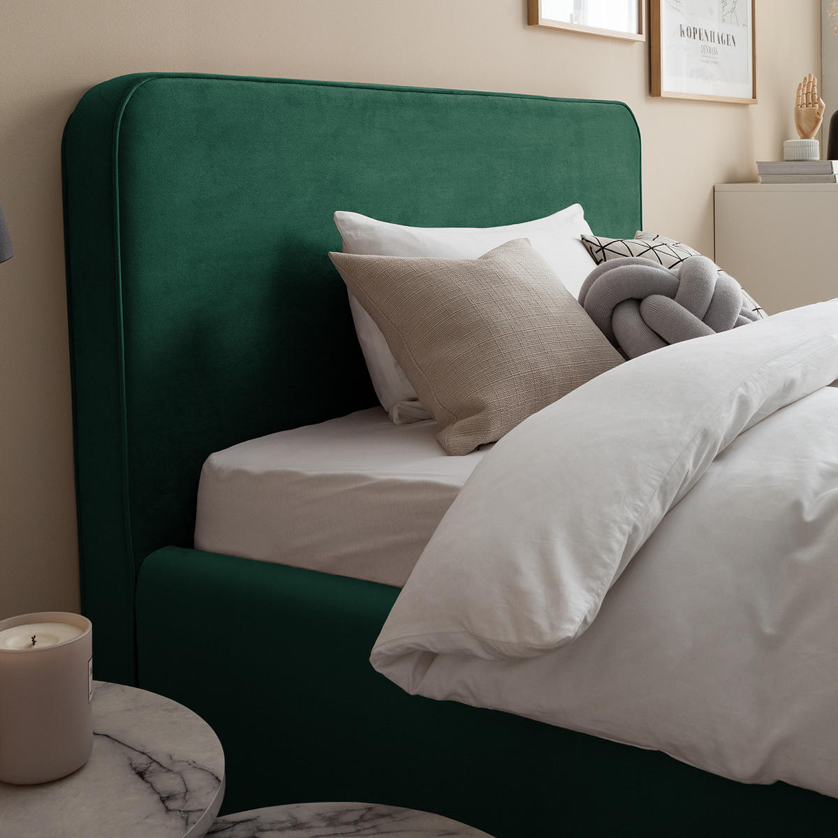 POLSTERBETT - Dunkelgrün, Textil (140/200cm) - home24