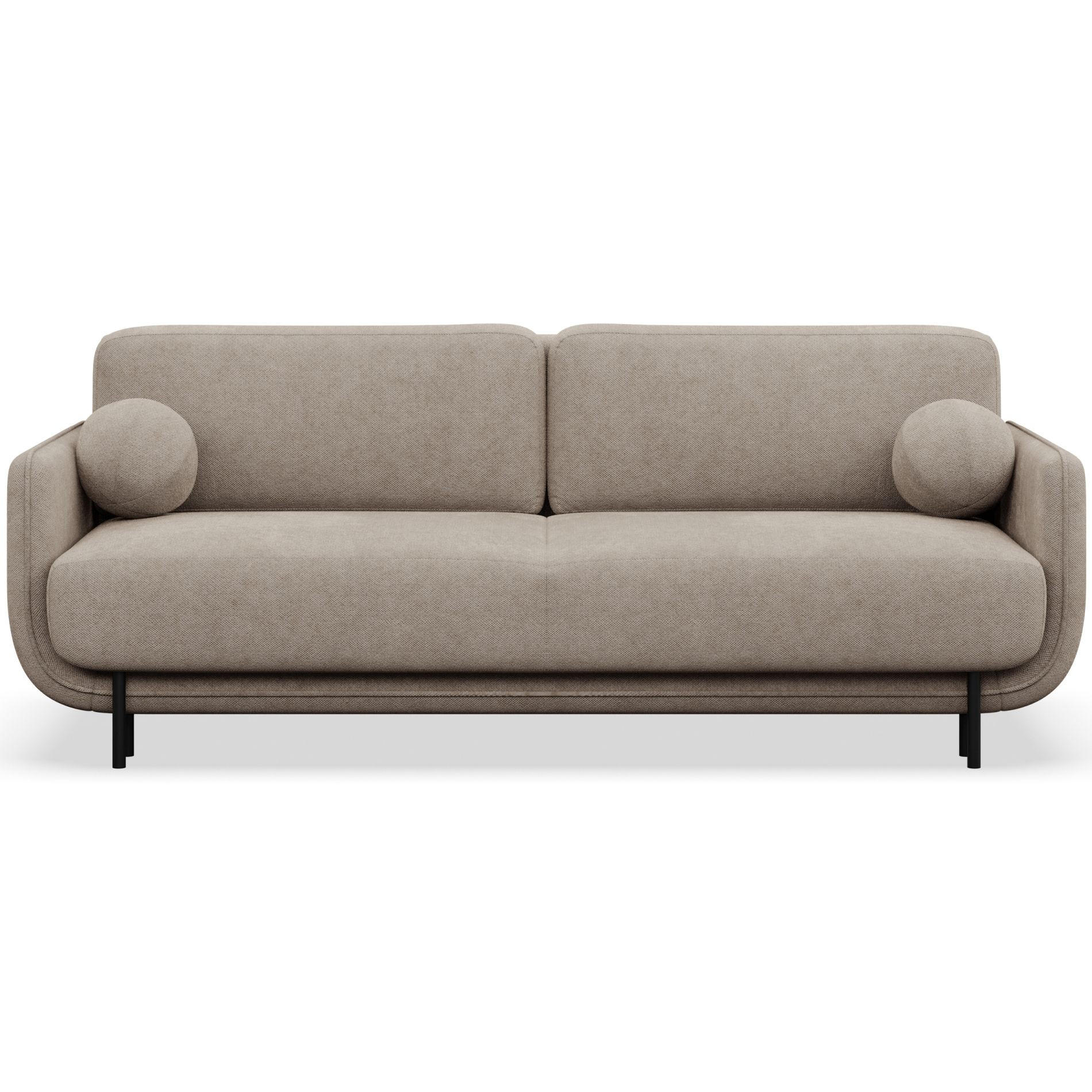 SCHLAFSOFA Ovals Beige - Beige/Schwarz, Textil/Metall (236/95/96cm) - Selsey