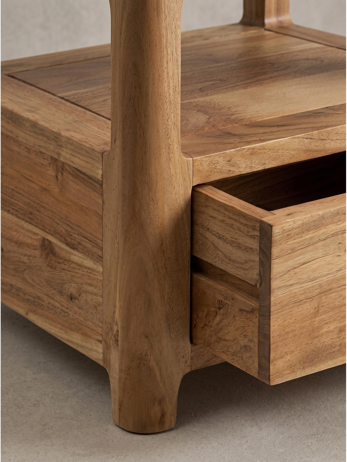 NACHTKONSOLE NALON, Akazie Massivholz, 45 x 35 x 46 cm - Braun/Akaziefarben, Akazienholz/Holz (45/46/35cm) - KADIMA DESIGN