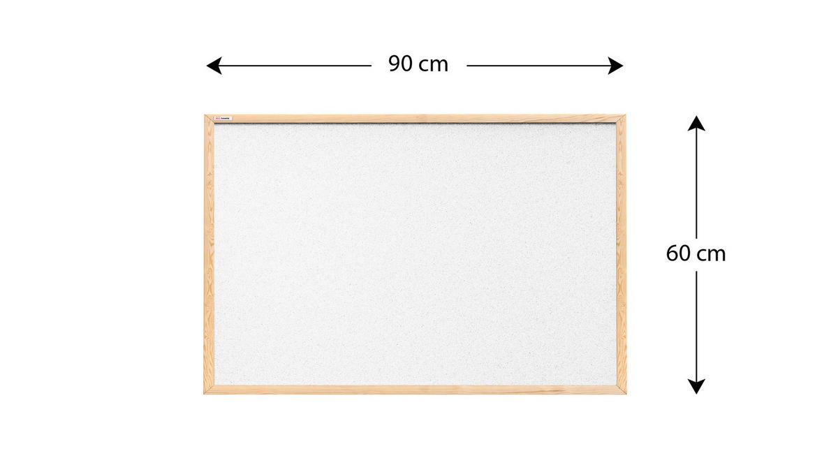 WEISS Pinnwand mit Holz Rahmen 90x60cm - Weiß, Holz (90/60/1.5cm) - ALLboards