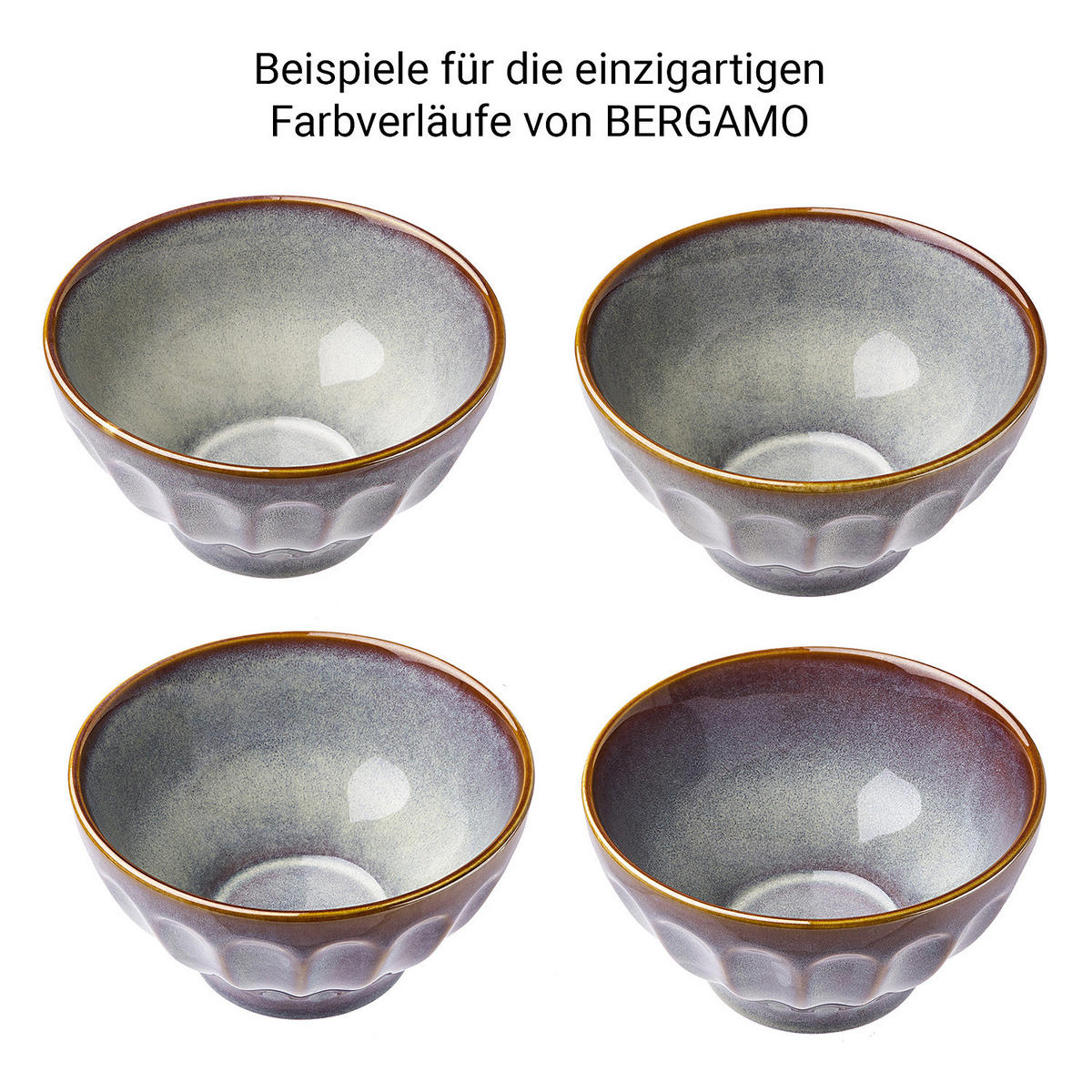 SCHÜSSEL (4er Set) Bergamo - Braun, Keramik (16/16/9cm) - Butlers