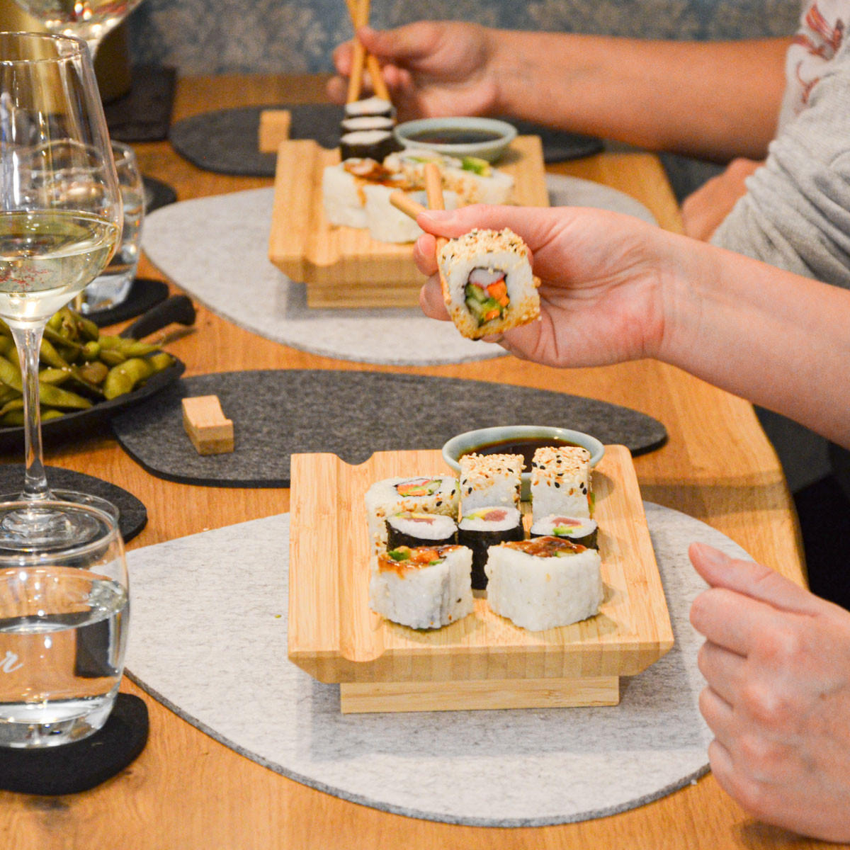 SUSHIBRETT 16/27/4 cm, Bambus - Braun, Holz (16/27cm) - Dunedesign