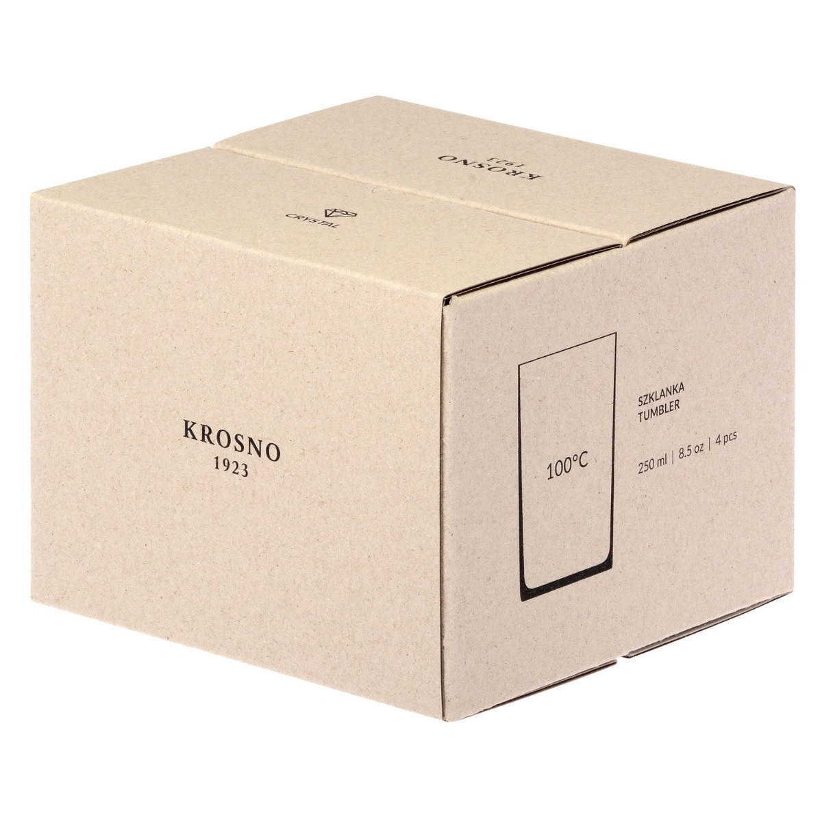 WASSERSET POLKA, 4ER-SET, 250 ML - Transparent, Glas (0.25L) - Krosno Glass