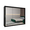 SCHWEBETÜRENSCHRANK 200/250/62 3-türig - Silberfarben/Schwarz, Holz/Kunststoff (250/200/62cm) - MÖBEL KRYSPOL
