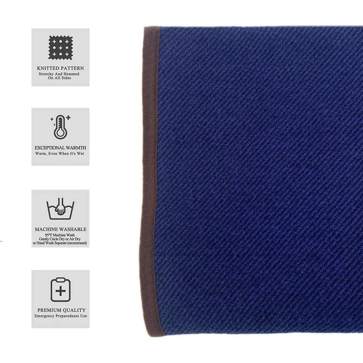 WOLLDECKE Merino warm 160 x 200 cm Navy Blau - Dunkelblau, Textil (160/200cm)