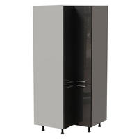 ECKVORRATSSCHRANK Essen D24N/207 Graphit Hochglanz / Grau Matt 90 / 90 / 207cm - Graphitfarben/Grau, Holz/Holzwerkstoff (90/207/90cm) - Feldmann-Wohnen