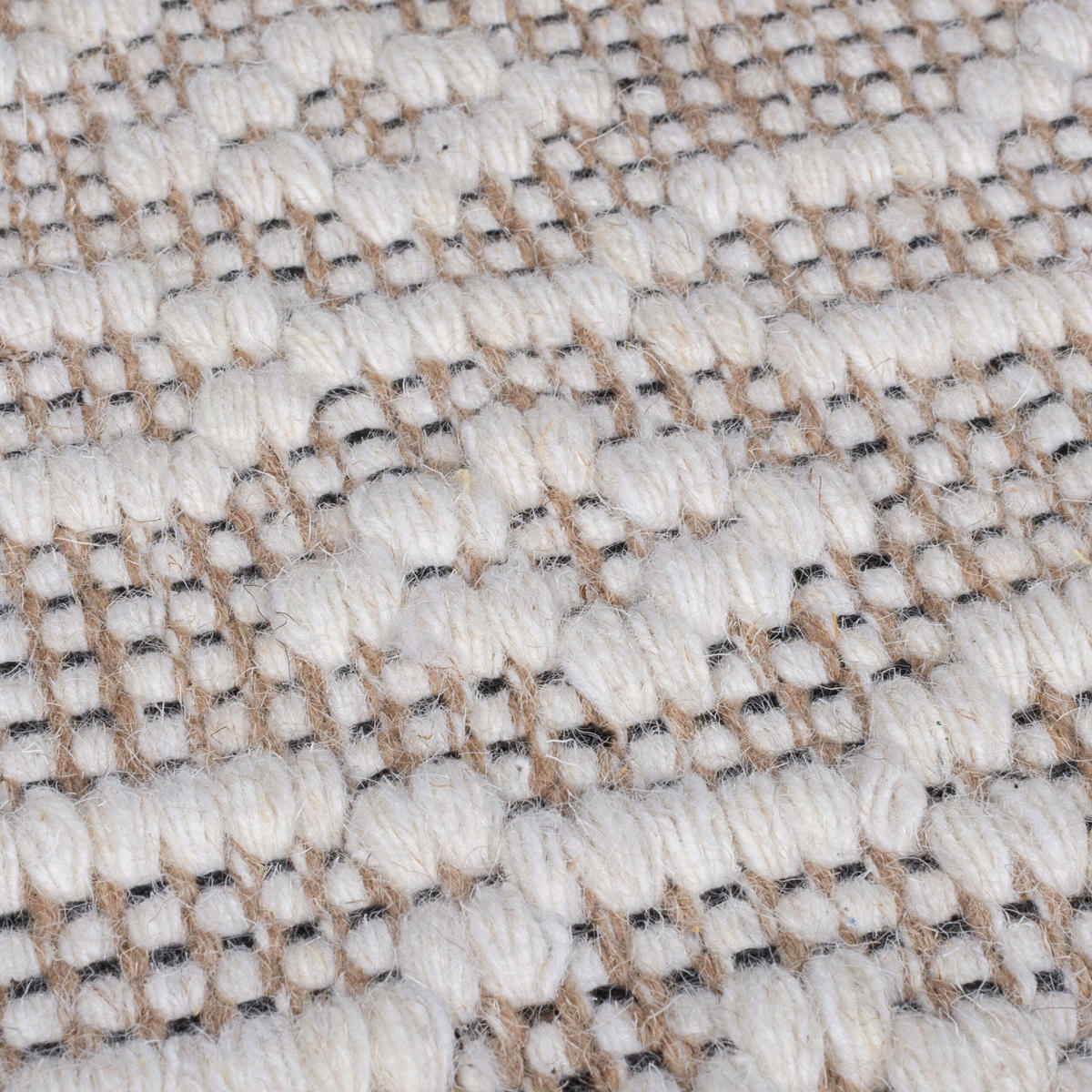 TEPPICH Wolle Kurzflor Diamant Muster, Wohnzimmer Beige Rechteckig 80x150 - Beige, Textil (80/150cm) - KADIMA DESIGN