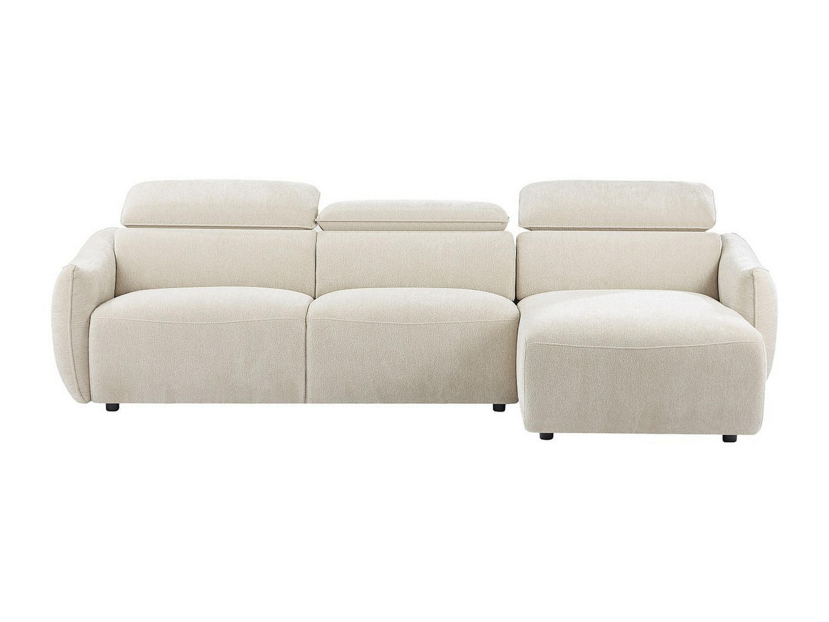 ECKSOFA rechts aus beigem Chenille-Stoff TAZIZA - Beige, Textil (286/166cm) - Vente-Unique
