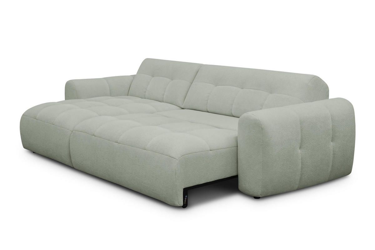 ECKSOFA LUMERO 4-Sitzer LINKS, hellgrün - Schwarz/Hellgrün, Holz/Textil (275/166cm) - Courtois Laville