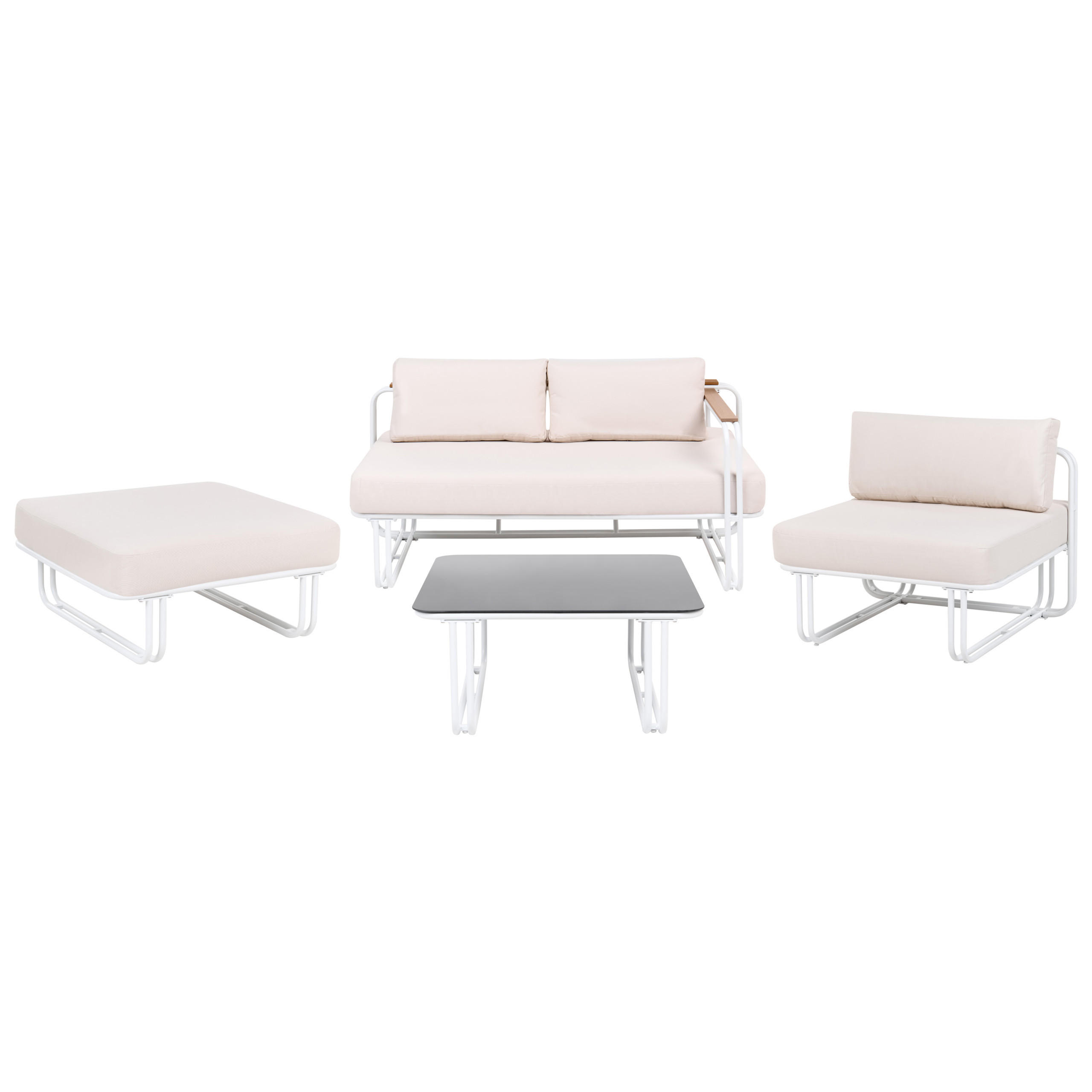 Beliani Lounge-Set Beige, Weiß