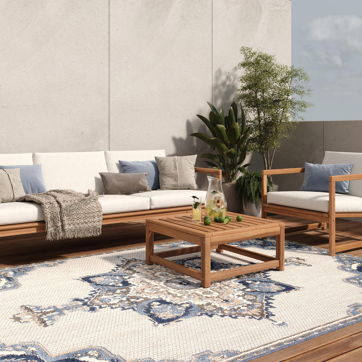 TEPPICH PATIO Grau 140/200 cm - Grau, Kunststoff (140/200cm) - Tapiso