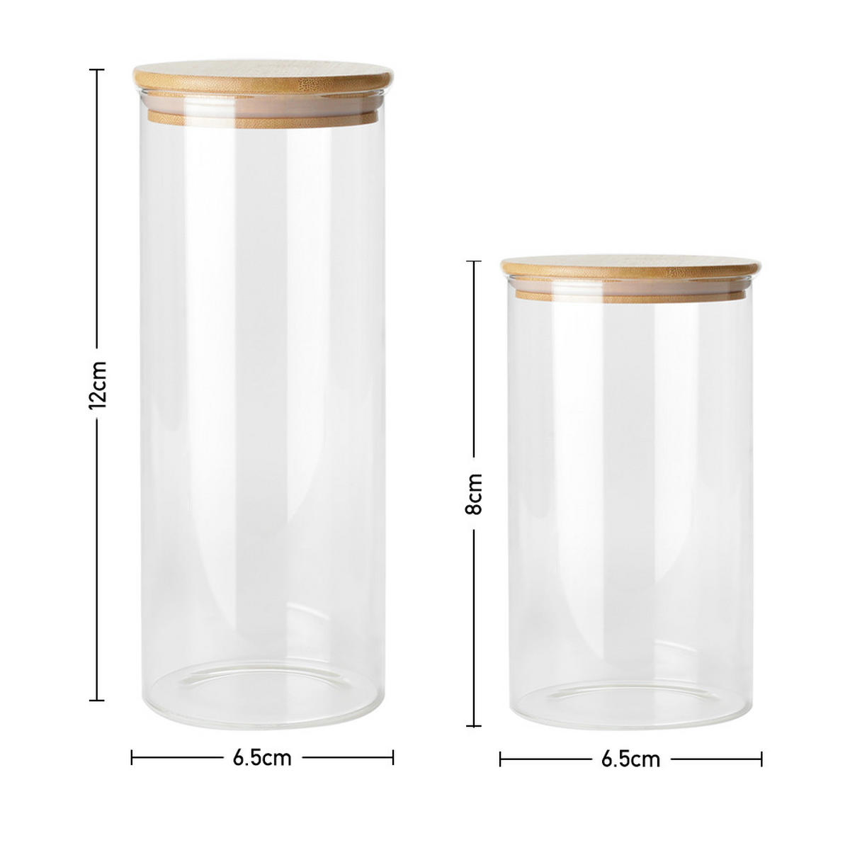 GEWÜRZGLÄSER 10er-Set Luftdicht Messlöffel Glas Bambusdeckel - Transparent/Naturfarben, Glas/Holz (6.5/12/6.5cm) - Livingandhome