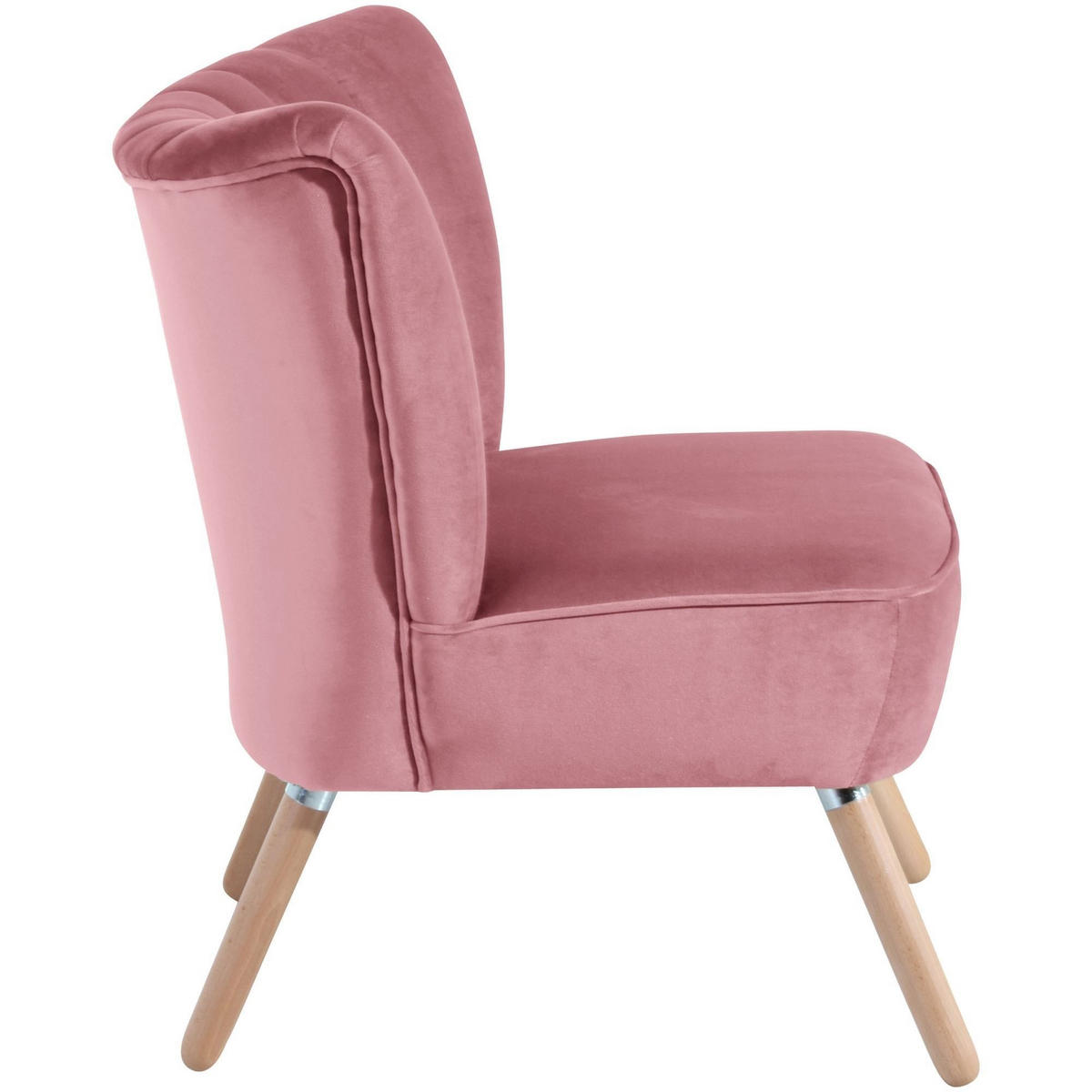 SESSEL Kadisha Bezug Samtvelours Buche natur / rosé - Rosa, Kunststoff (70/80/66cm) - 58aufmkessel