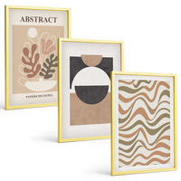 BILDER SET 3er Set - 40x60 cm Goldrahmen - Abstrakte Formenmuster - Goldfarben, Kunststoff (40/60cm) - TULUP