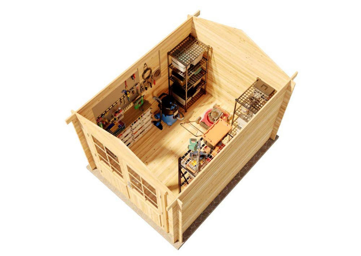 GERÄTEHAUS Holz Bremen Compact - Pinienfarben, Holz (270/245/340cm) - Alpholz