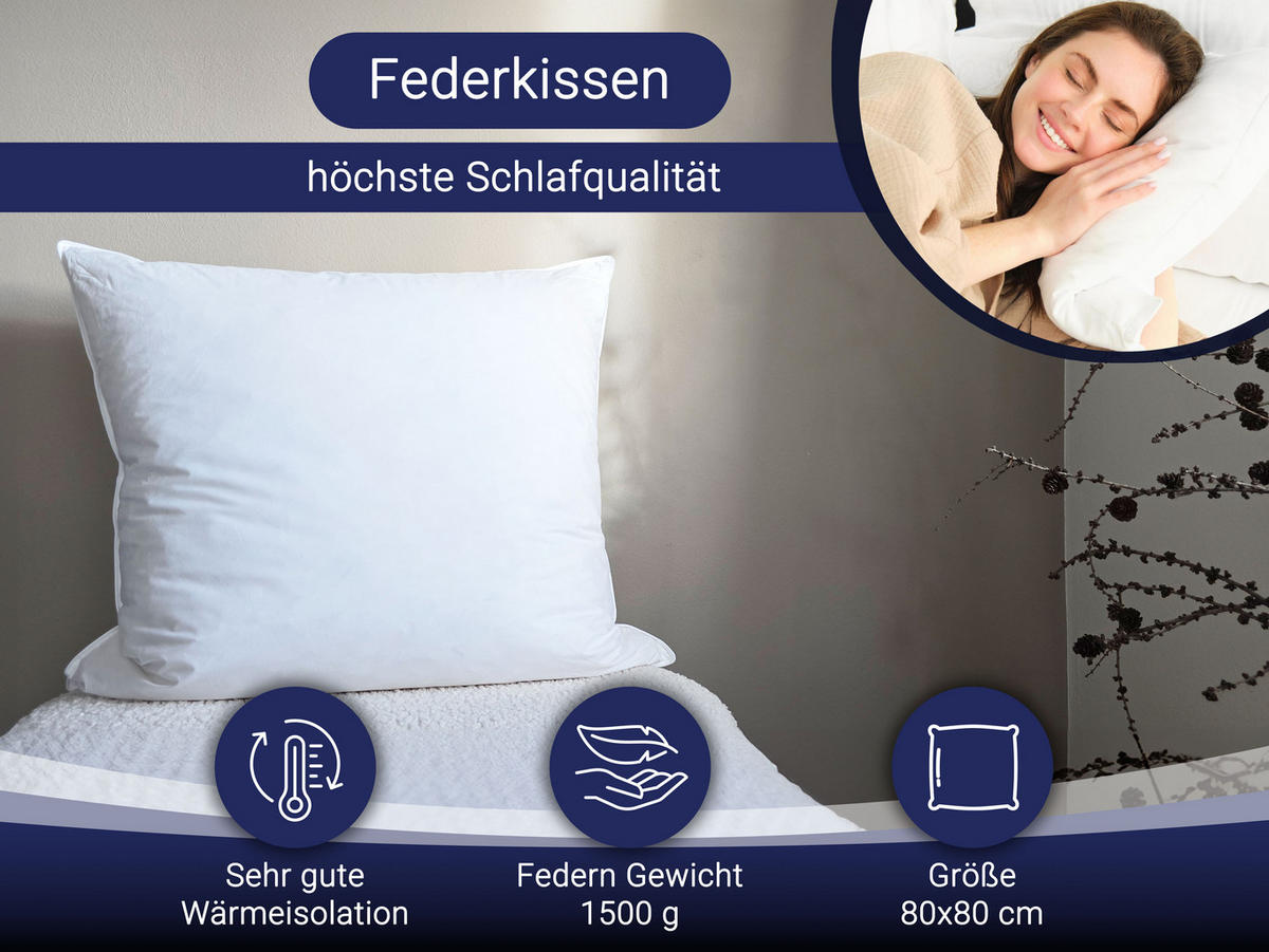 KISSEN, 80x80 cm, 100% Baumwolle, Weiß - Weiß, Textil (80/80cm) - Zollner