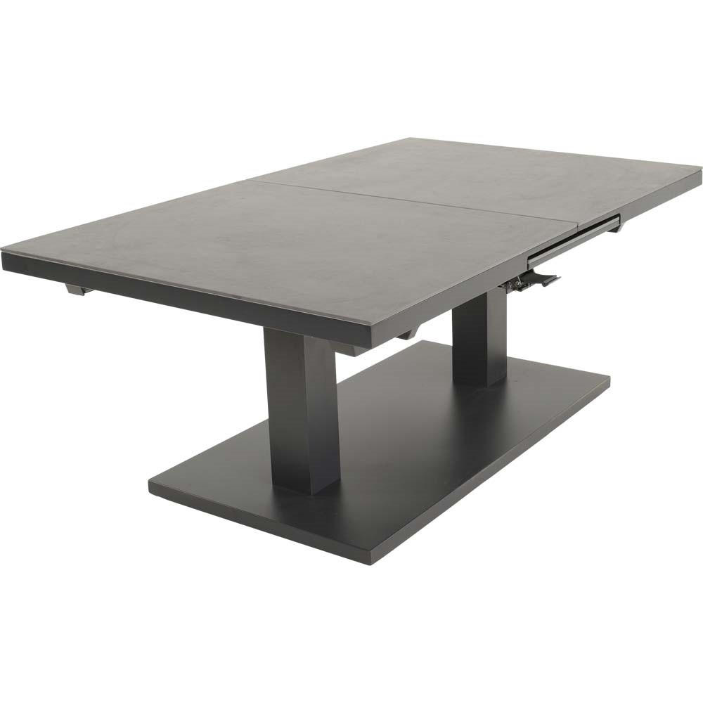 GARTENTISCH Geneva - Anthrazit - 140/180/85/54/75,5 cm - Dunkelgrau, Glas (140/85/54cm) - Lesli Living