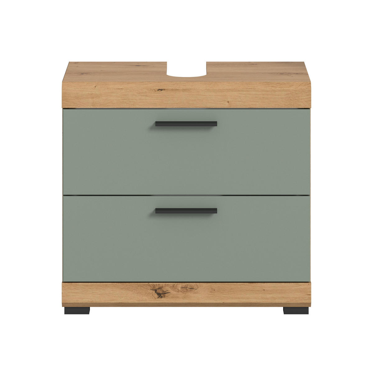 WASCHBECKENUNTERSCHRANK Scout Bad in Artisan Eiche Nb. und Salbei Nb. B/H/T: 60x56x34 cm - Eiche Artisan, Holz (60/56/37cm)