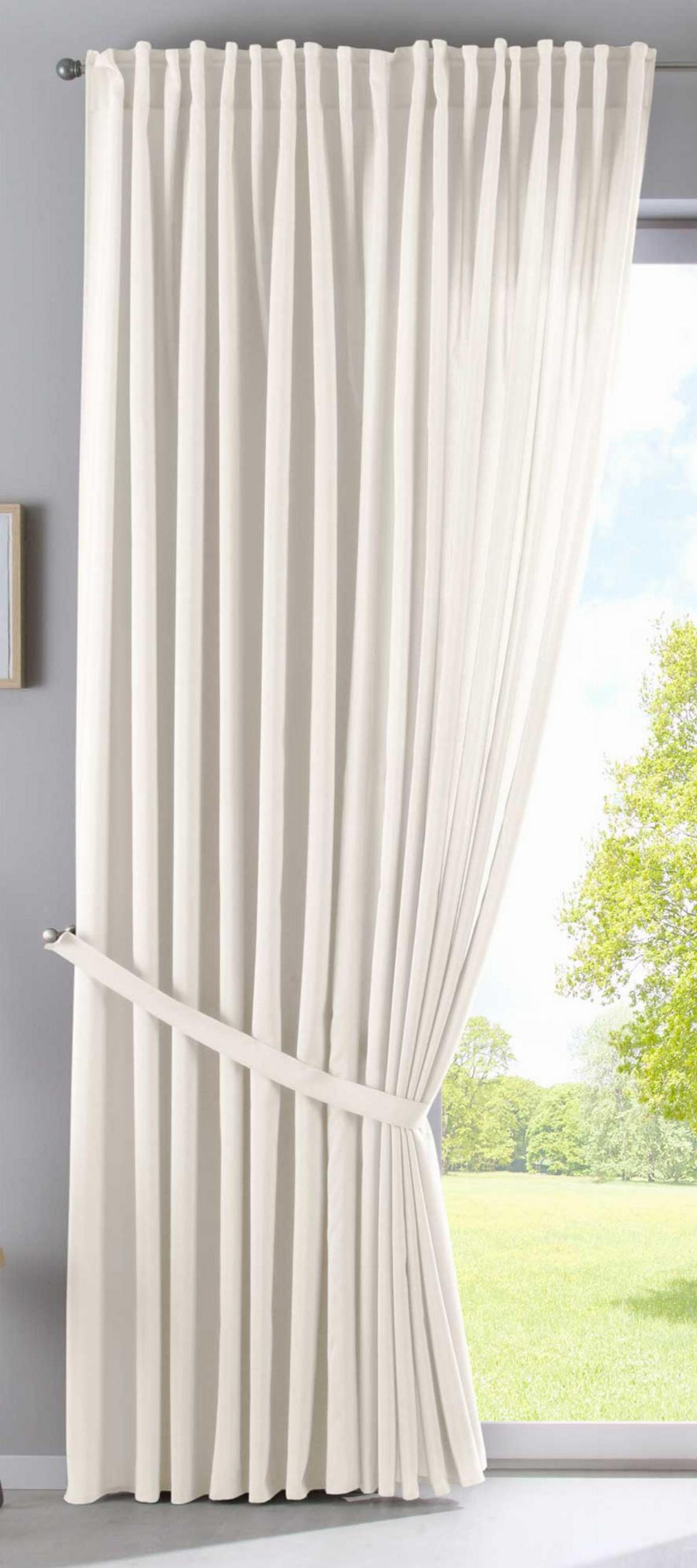 SCHLAUFENGARDINE 2ER SET »Jena« HxB 225x140 cm Creme - Creme, Textil (140/225cm) - Gardinenbox