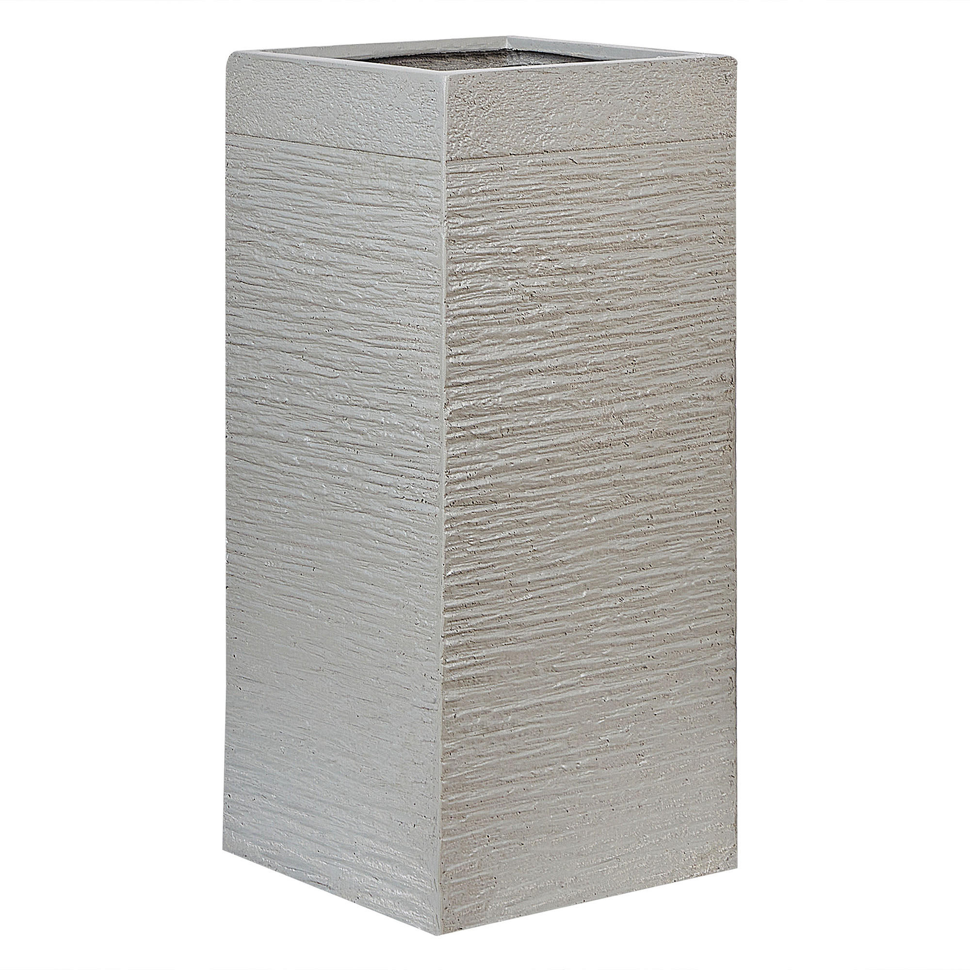 BLUMENTOPF taupe quadratisch 33/33/70 cm Dion - Beige, Naturmaterialien (70cm) - Beliani