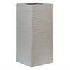 BLUMENTOPF taupe quadratisch 33/33/70 cm Dion - Beige, Naturmaterialien (70cm) - Beliani