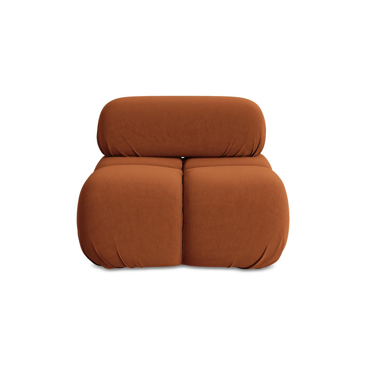 SESSEL Samt Stoff Orange - Beige/Terracotta, Kunststoff/Textil (96/70/95cm) - LaMiaSofa