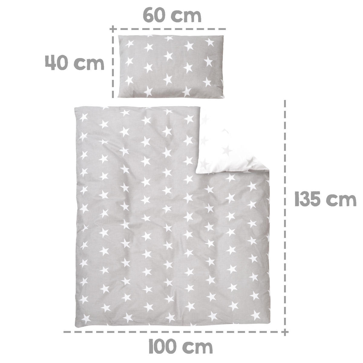 BABYBETT Sterne 2 70 x 140 cm inkl. Textilien - Weiß, Holzwerkstoff (70/140cm) - Roba