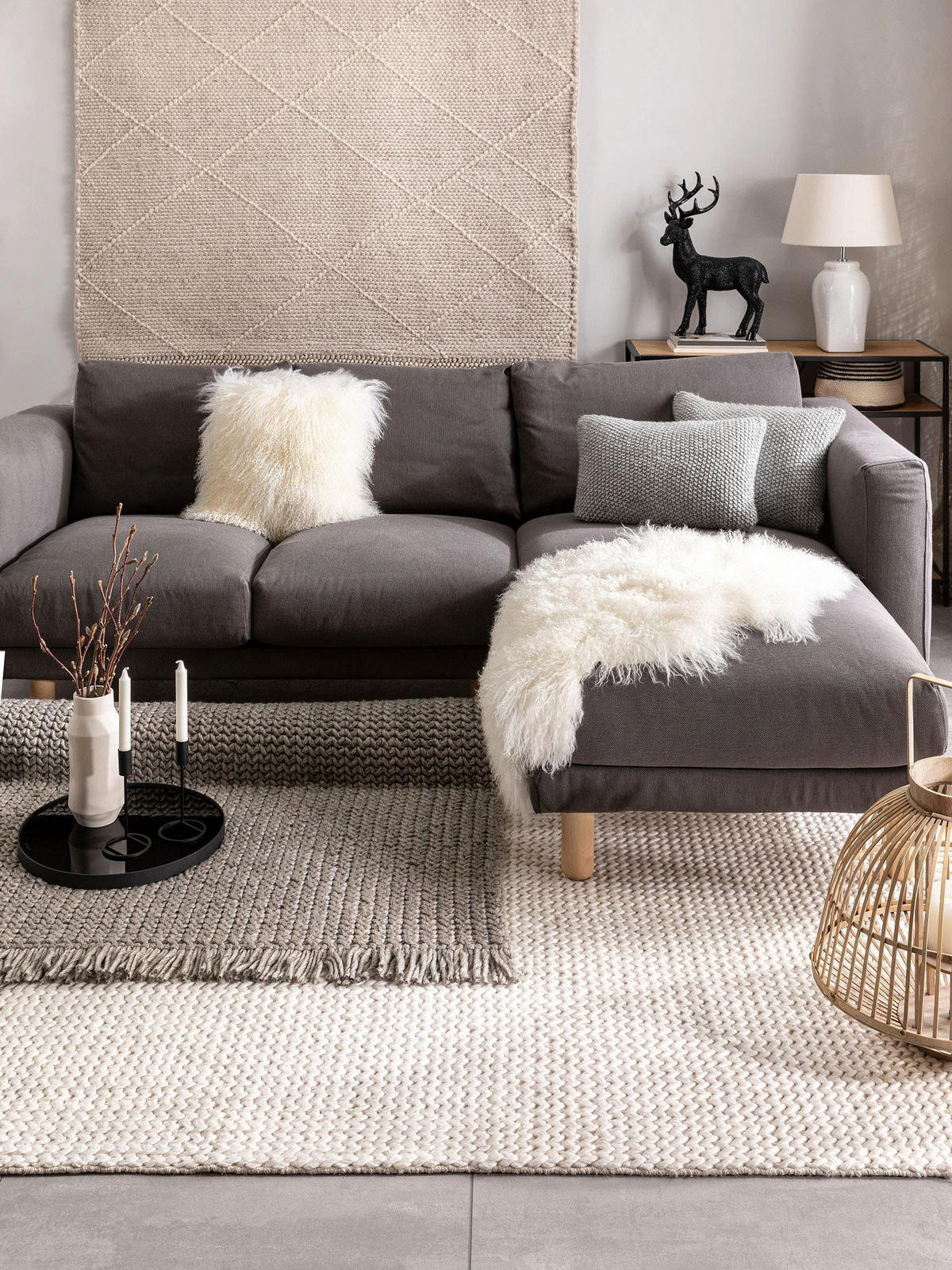 WOLLTEPPICH Velma Ivory 120x170 cm - Creme, Textil (120/170cm) - benuta Pure