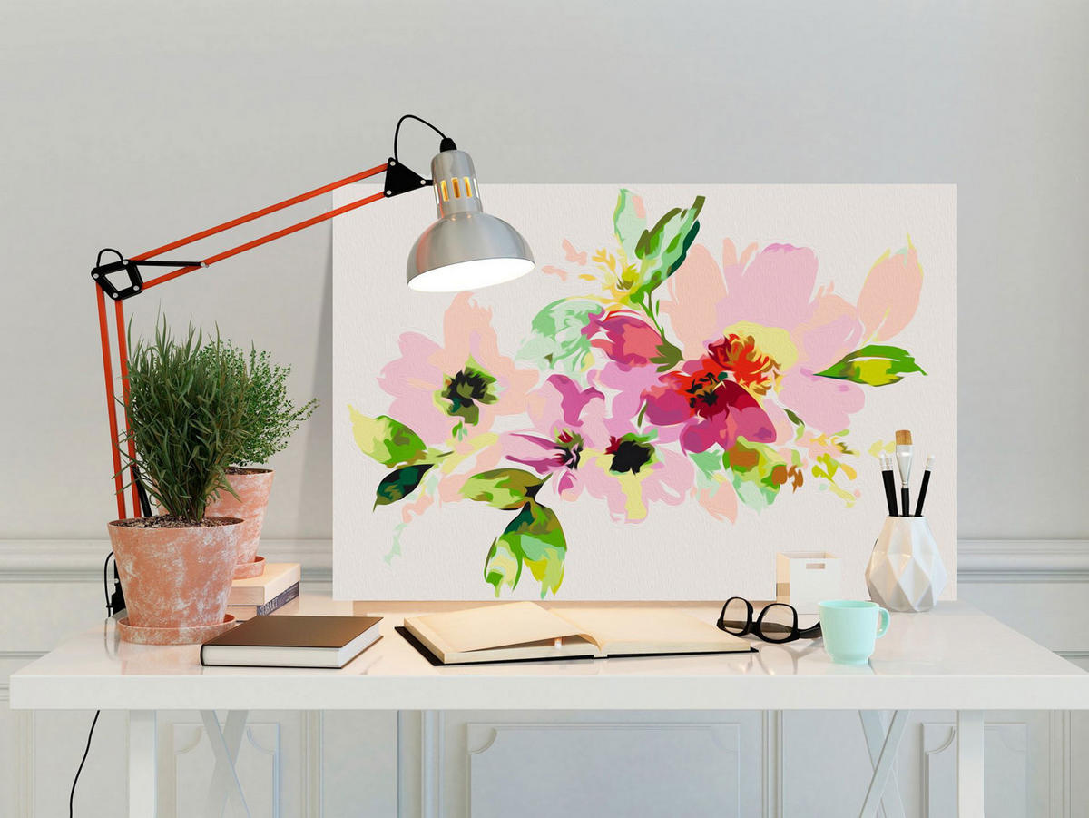 MALEN NACH ZAHLEN 50/40 cm - Grau, Textil (1.4/40cm) - KUNSTLOFT