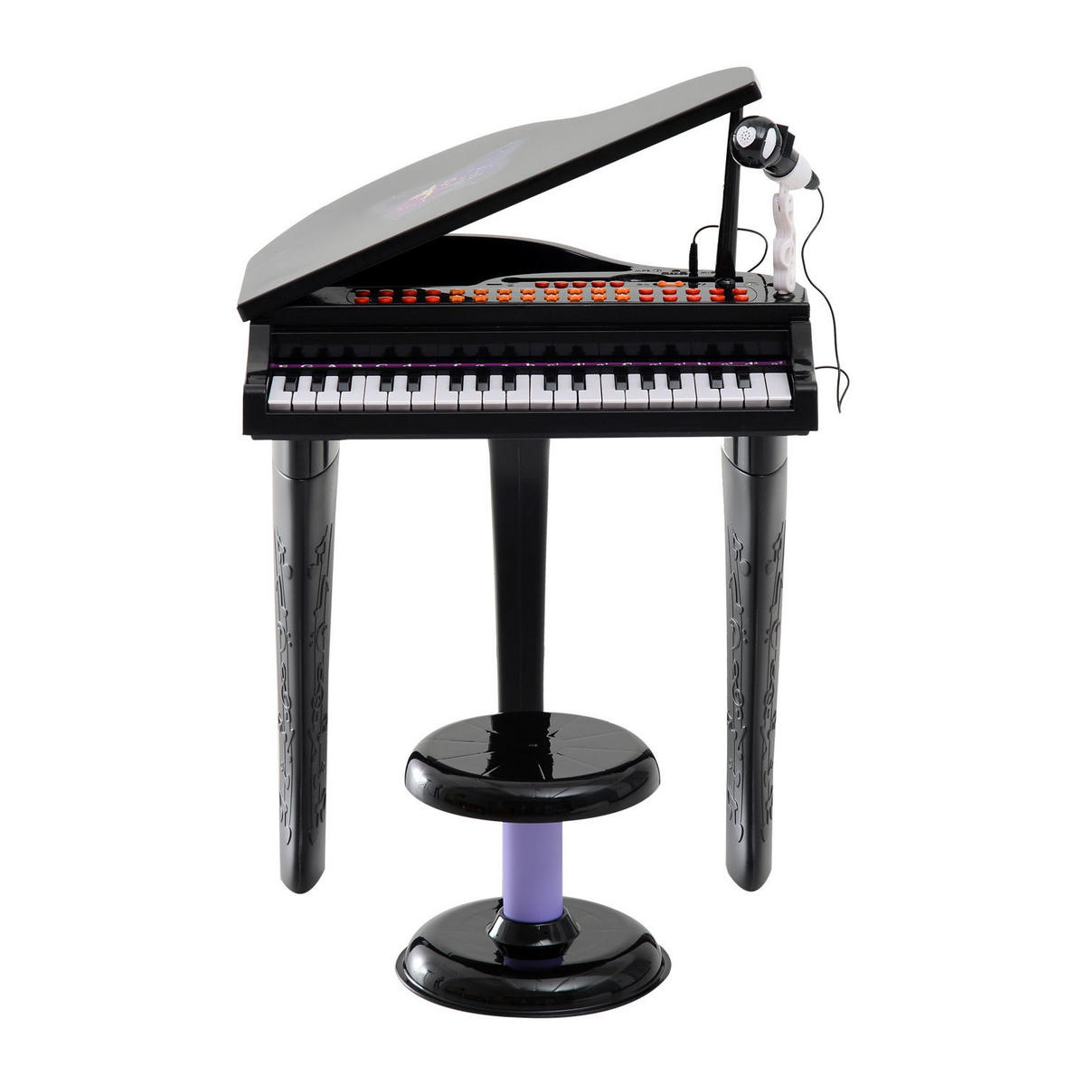 KEYBOARD DE-10090 37 Tasten, LED-Lehrmodus, mit Mikrofon Schwarz - Schwarz, Kunststoff (39/69/48cm) - ComfortXL